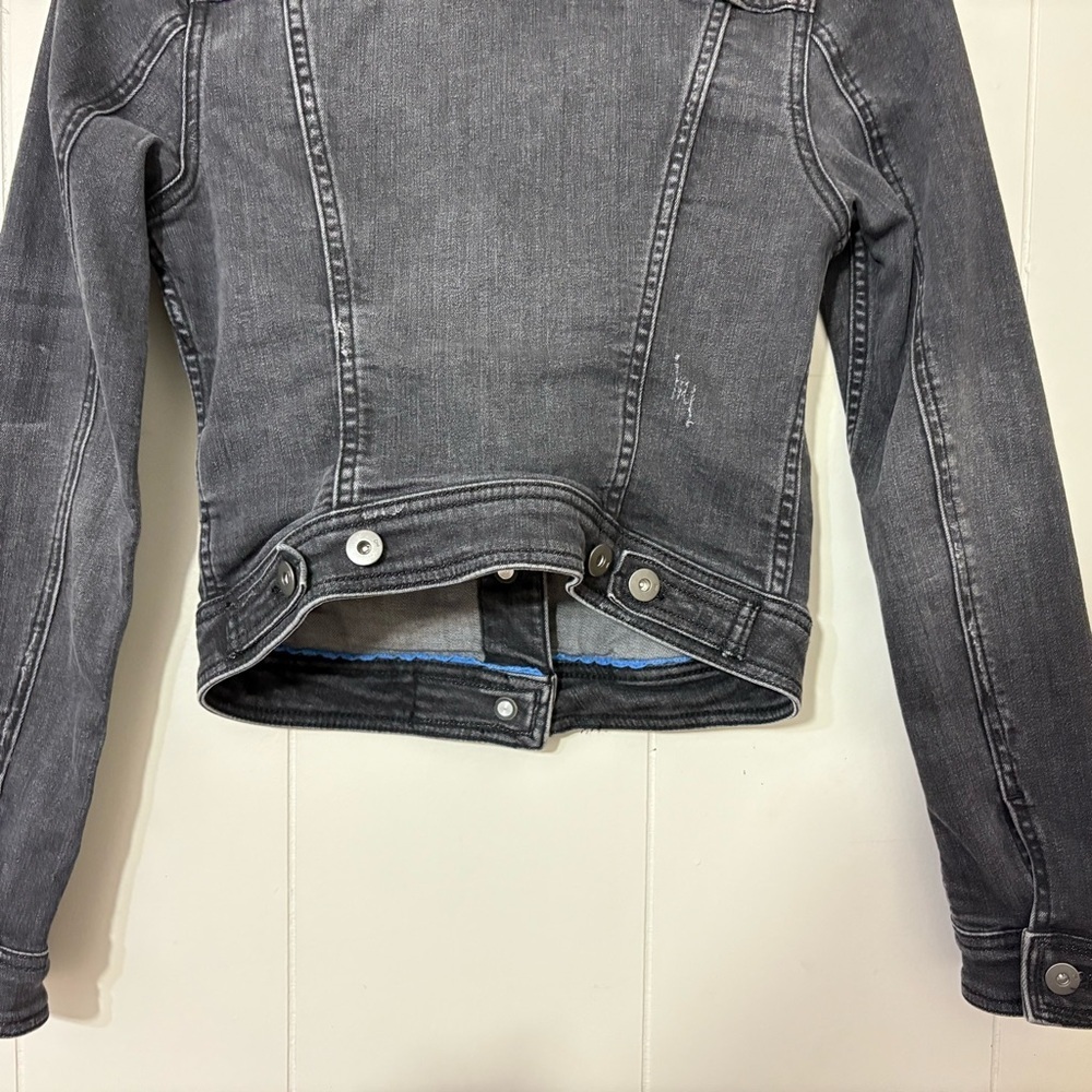 Pilcro & The Letterpress Cora Denim Jacket XS Black Classic Boyfriend Fit - Picture 7 of 12